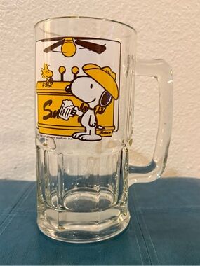 Vintage Peanuts Snoopy & Woodstock “Here’s To You Pardner!” Root Beer Mug